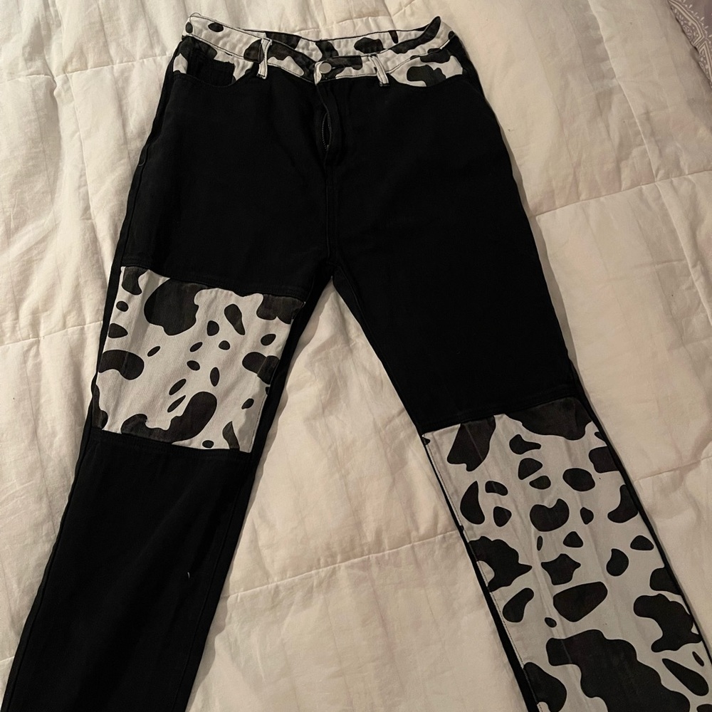 Zebra high rise jeans